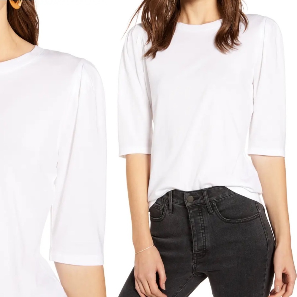 🧚‍♀️SOMETHING NAVY Puff Sleeve Tee Quarter Sleeve